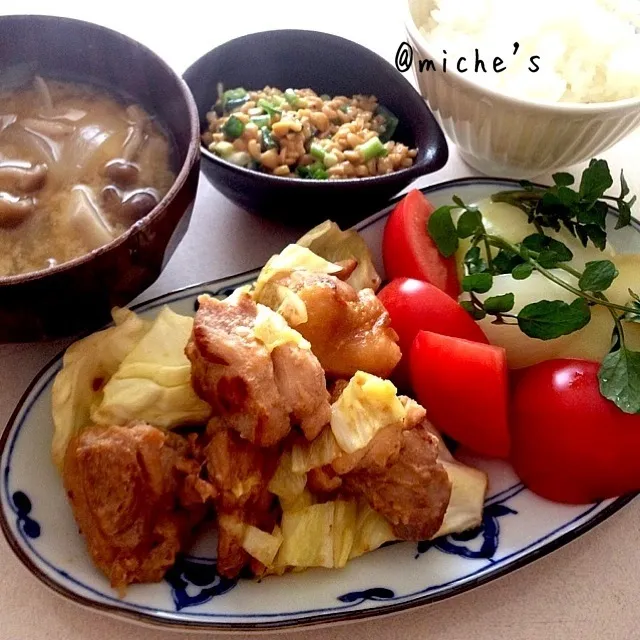 鶏の味噌酒粕漬け焼定食|みっちぃさん