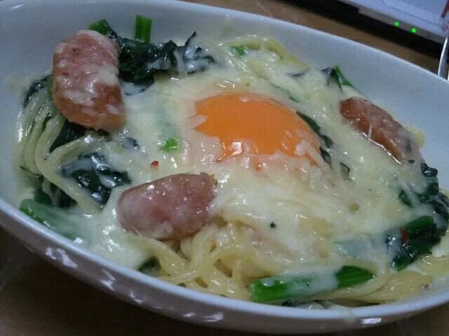 ホウレン草チーズパスタ|かつこ ともこさん