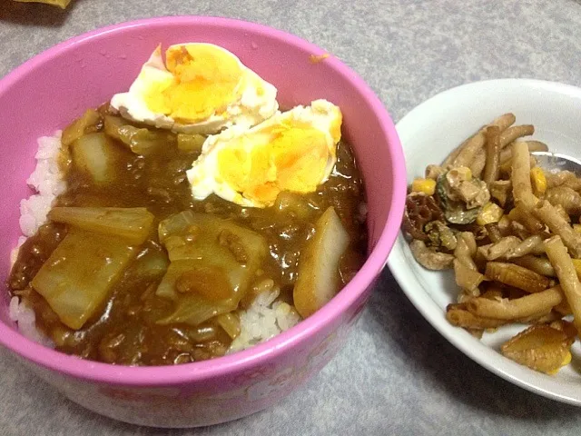 超早！カレー丼、みそマヨサラダ！|あすかさん