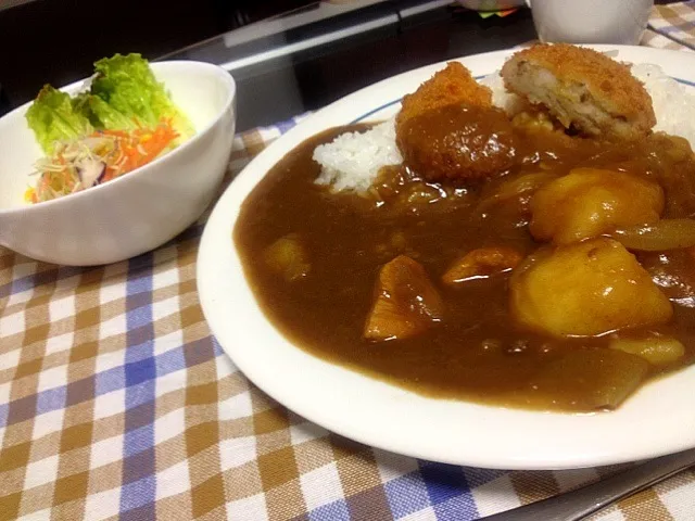 チキンコロッケカレー|食いしん坊もりもりさん