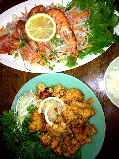 タイ風春雨サラダ＆鶏の唐揚げ|藤野美和さん