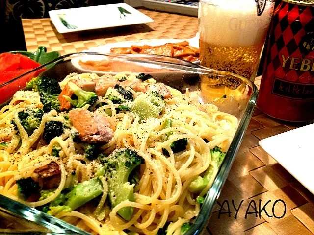 サーモンとブロッコリーのクリームソースパスタ|AYAKO(๑´ڡ`๑)さん