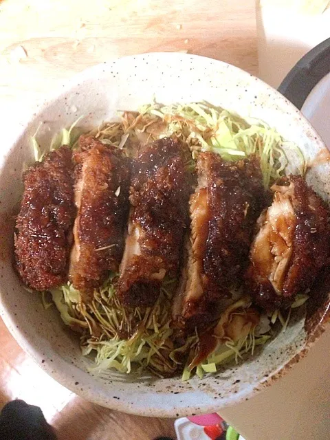 ソースカツ丼♡|ゅぃさん