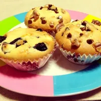 Chocolate&Walnuts, Blueberry&Cream Cheese muffins♡|arareさん