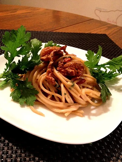 Snapdishの料理写真:連日🍝🍝けんたろうさんの 「THE 春菊」✨|ゆぅさん