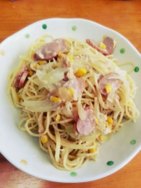 ツナとコーンのクリームソースパスタ☆|ﾗﾃ*さん