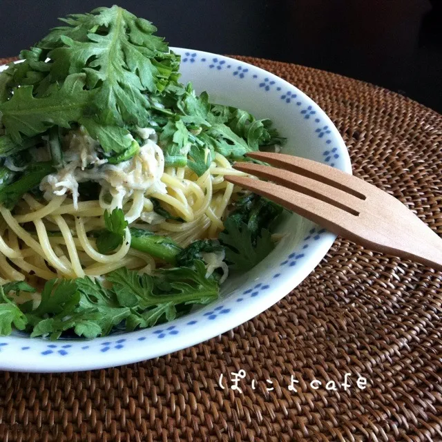 Snapdishの料理写真:今日のまかない「THE 春菊」|ぽにょ☆さん