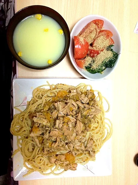 Chicken みかん pasta.|bobby nelsonさん