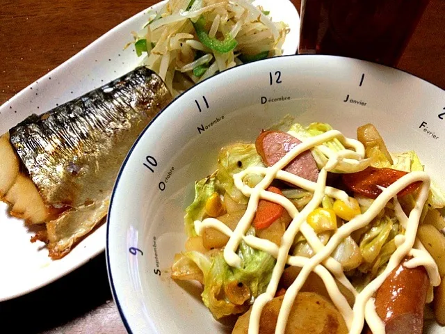 鯖の塩焼きと春キャベツとポテトの蒸焼き|いちこさん