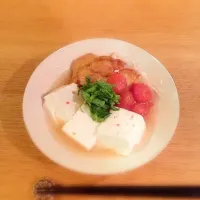 豆腐とイカ天、ミニトマトの炊いたん|chiharuさん