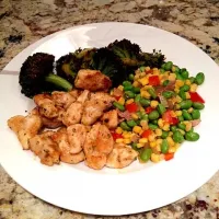 Lemon Chicken Bites, Edamame Succotash, Roasted Cheddar Broccoli|Sam Girgentiさん