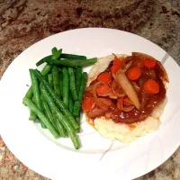 Faux-sso Bucco (lamb shoulder), over Parmesan Risotto with Sauteed String Beans|Sam Girgentiさん