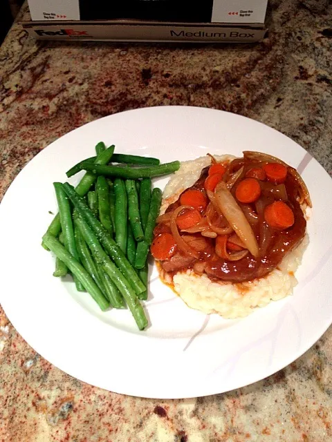 Faux-sso Bucco (lamb shoulder), over Parmesan Risotto with Sauteed String Beans|Sam Girgentiさん