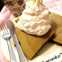 久々の料理(汗✨青汁の健康ホットケーキたっぷりホイップのせ꒰*´艸｀*꒱✨|はるんこさん