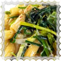 Snapdishの料理写真:Leek and cream pasta|むちこさん