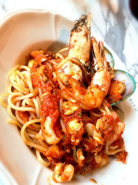 Tomato Seafood Pasta|PeonyYanさん