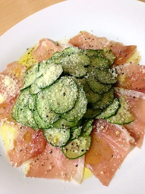 ♪たっぷりパルメザンチーズ☆きゅうりと生ハムsalad♪|junna3さん