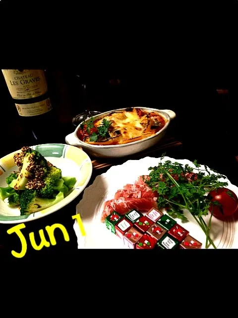 今晩は赤ワイン🍷に合わせた洋食メニューで〜す✨|中さんさん