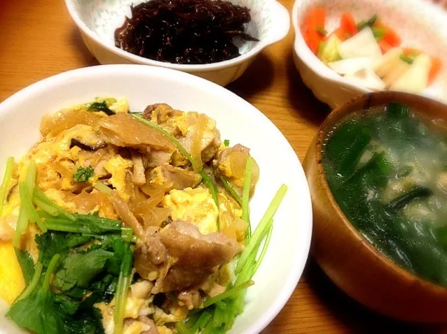 パパと合作の親子丼|まりこさん