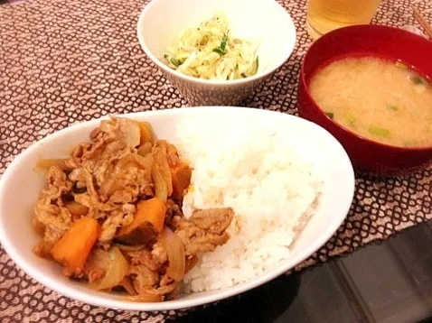 Snapdishの料理写真:豚肉とカボチャの煮物|megamixさん