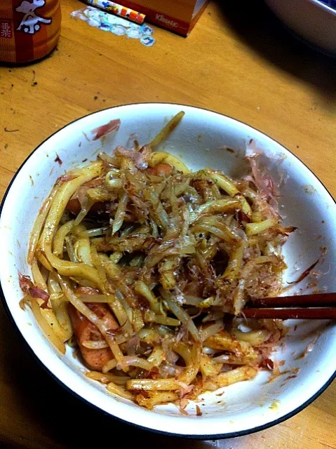 (食べかけ)即興焼うどん|ちいたんさん