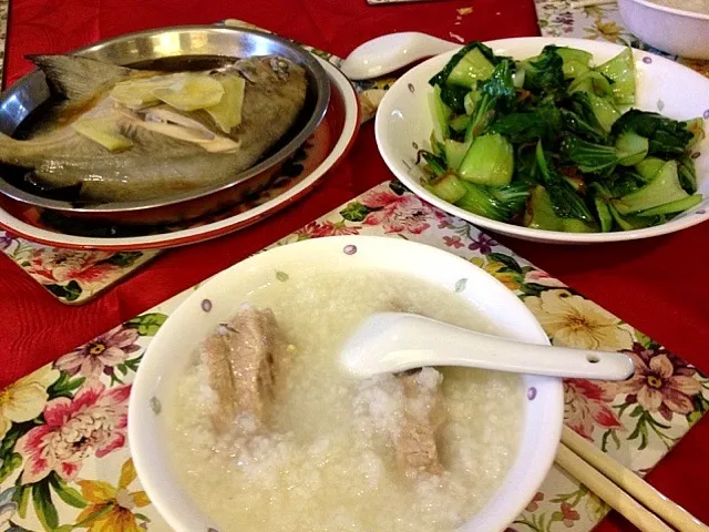 Porridge with steam pomfret n veg|Jenny Leeさん