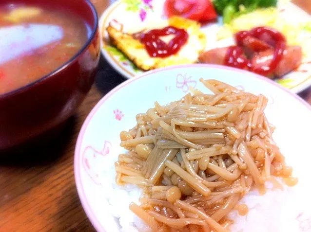 自作ナメタケご飯|マチママさん