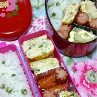 ネギ卵焼き(＾ω＾)弁当|お多福(＾ω＾)さん