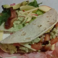 Snapdishの料理写真:double deck bacon avocado tacos|Sasha Smithさん