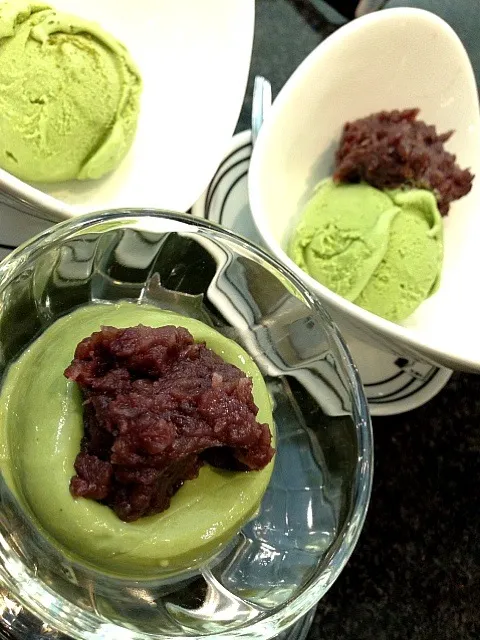 Green tea ice-cream , Green tea pudding with Asuki bean paste Cool!|SuperNuj Jutamasさん