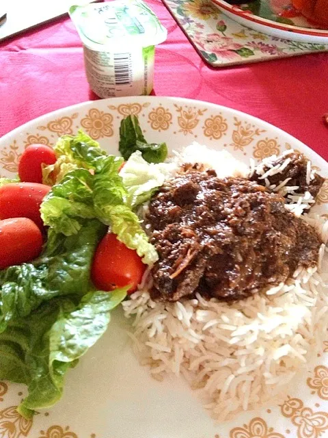 Mutton briyani with basmati rice n salad on the side|Jenny Leeさん