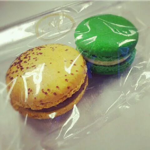 pistachio and Passionfruit macaron|genさん