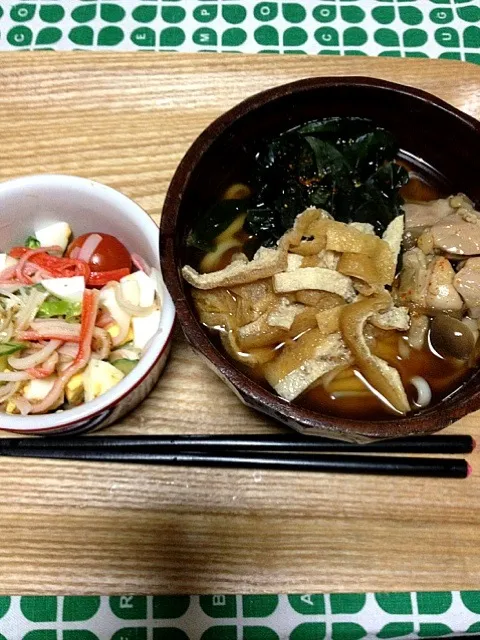 鶏うどん&サラダ☆|くうさん