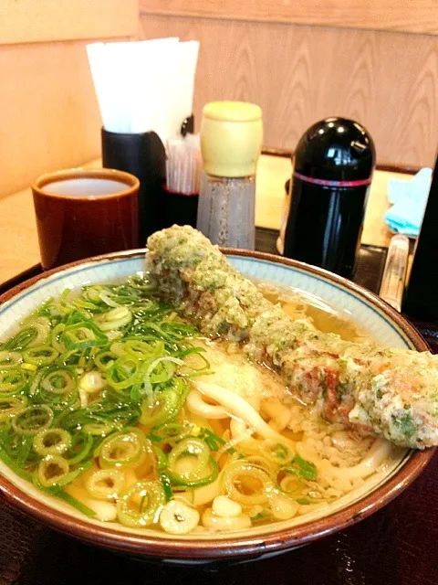 Snapdishの料理写真:かけうどん＋モバイル会員サービスのちくわ天|おかっぴーさん