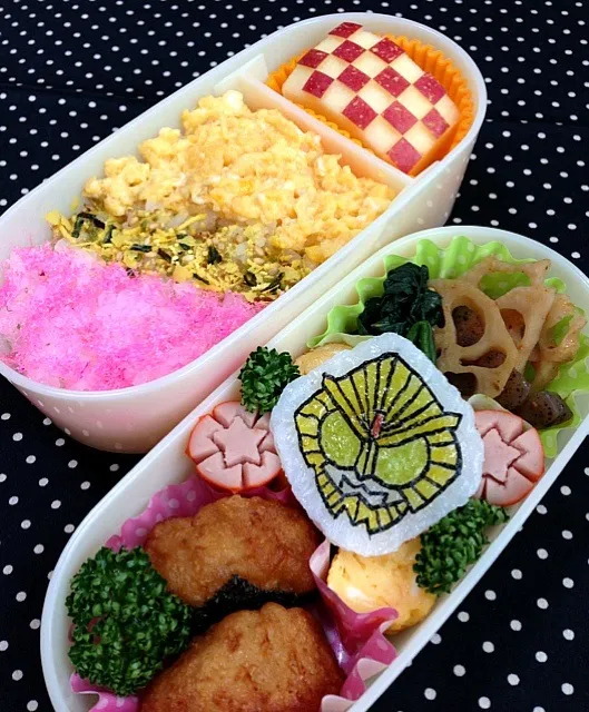 Snapdishの料理写真:2/28 仮面ライダー ビースト弁当☆|あゆみさん