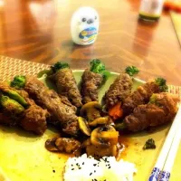 Beef wrapped broccoli and carrots|junkbotさん