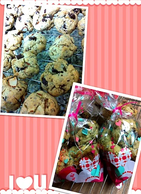 almond- chocolate chip cookies.|Esther :dさん