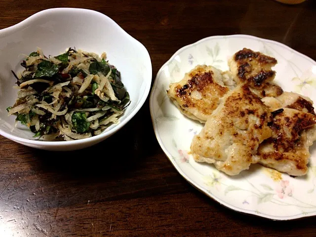 塩麹鷄の梅巻  大根とひじきのポン酢サラダ|miduさん