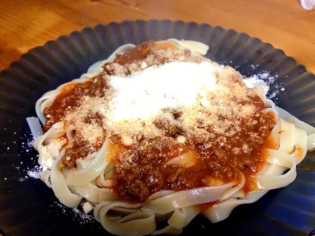 Snapdishの料理写真:Meat fettucine!!!|fatima kitautiさん