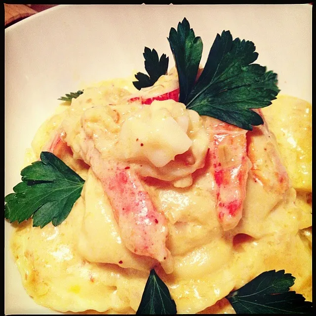 Raviolis au crabe des neiges, sauce safrané|alexandra cantin martineauさん