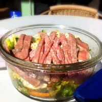 Antipasto salad with Asian soy sauce dressing|junkbotさん