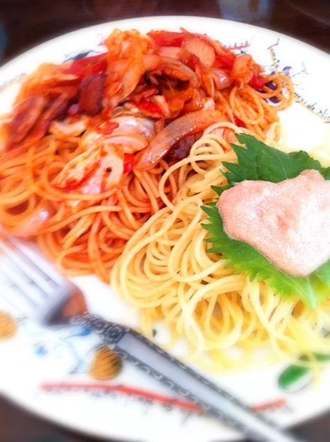 Snapdishの料理写真:２種類パスタ♡|mfmfさん