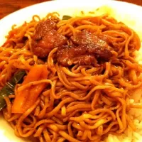 Spicy roast pork w/ fried noodles|Orion Xionさん