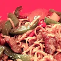 Spicy roast pork w/ fried noodles|Orion Xionさん