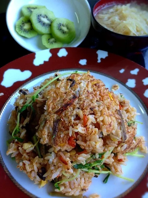 旦那ご飯は焼きビビンバ               （＾∇＾）|くめさん