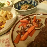 beef steak supper for 86 years old daddy|eriko dateさん