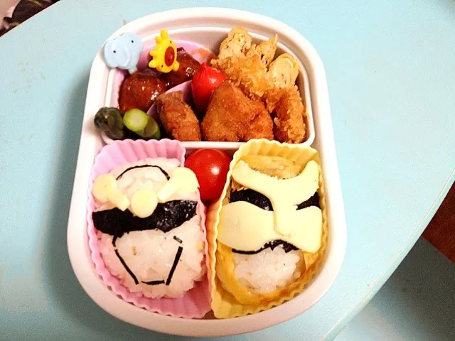 Snapdishの料理写真:ゴーバスター ビートバスターとスタッグバスターのキャラ弁|ひかるさん