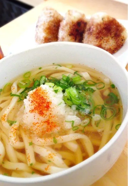 ネギおろしうどんと焼きおにぎり|寺尾真次さん