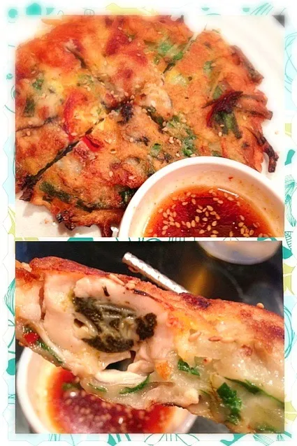 Snapdishの料理写真:buchimgae (Korean pancake)☆牡蠣チヂミ|🌈Ami🍻さん