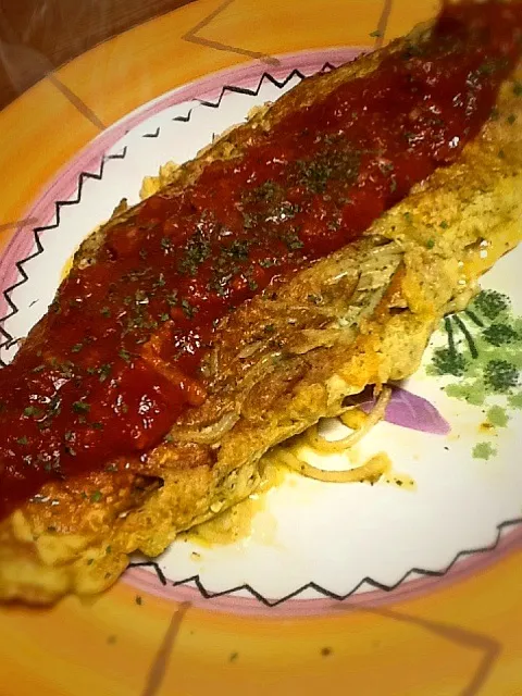 残り物のパスタでオムレツ|ナナミさん